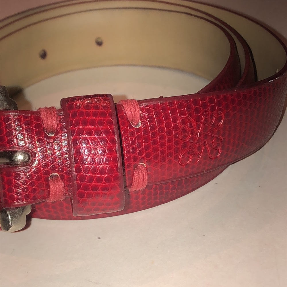 Simply Vera Vera Wang Red Faux Leather Dress Belt - Picture 8 of 8